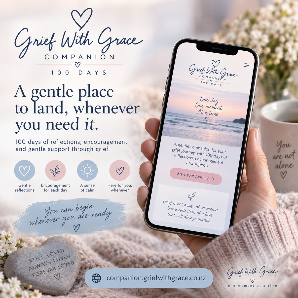 Grief With Grace Companion — 100 days of gentle support through grief