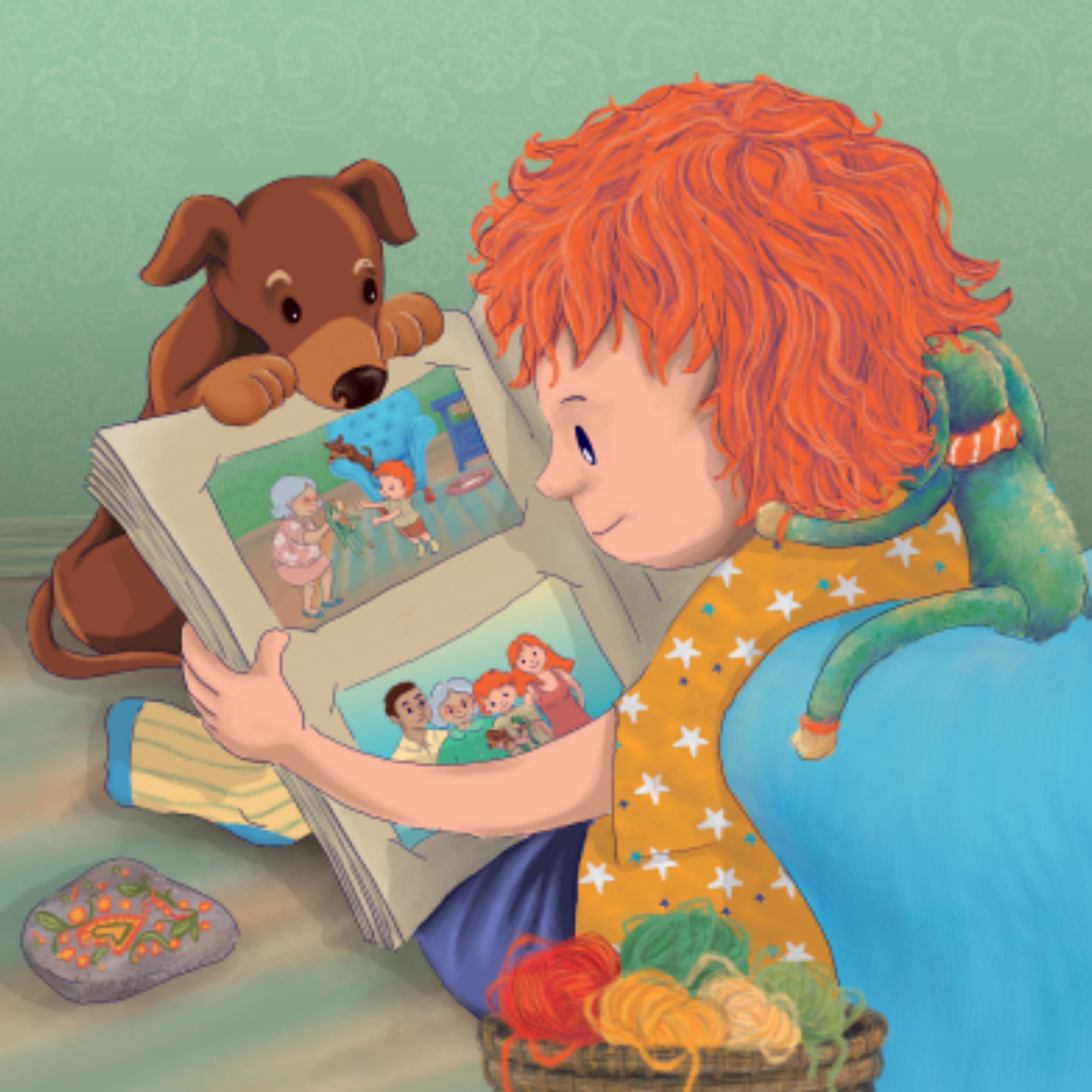 Illustration - child drawing with dog