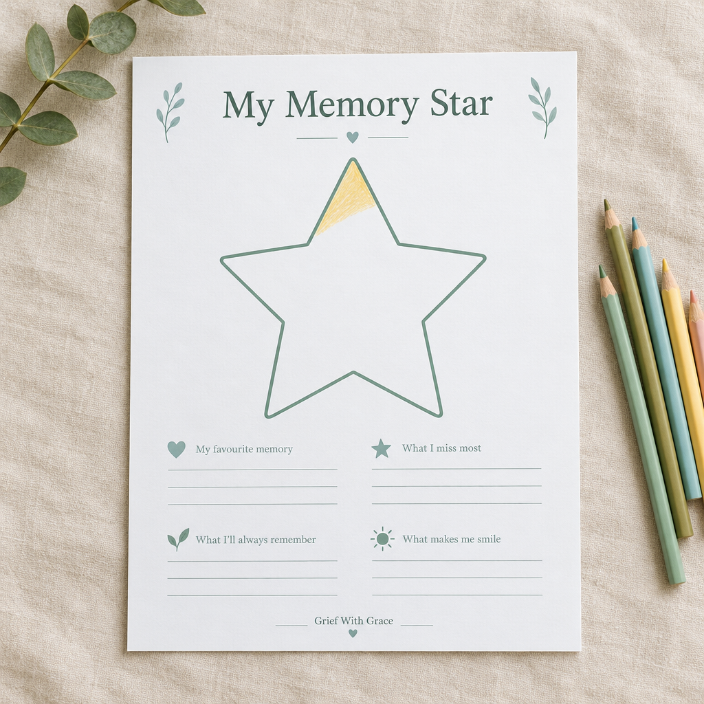 My Memory Star printable display mockup